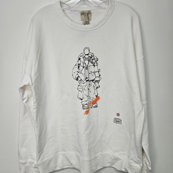 White Graphic Men Sweater - Picture 1 of 7